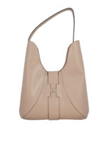 Borsa hobo in pelle con logo