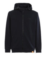 Felpa in cotone blu con stampa H86N