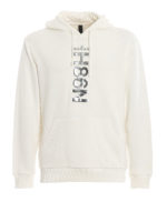 Felpa con cappuccio e logo argentato