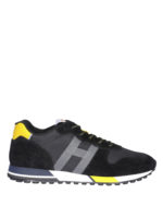 Sneakers H383 nere in camoscio e tessuto