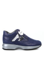 Interactive blu scamosciate con paillettes