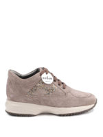 Sneakers Interactive in camoscio con borchie