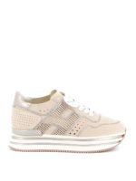 Sneaker Midi H222 in suede con glitter