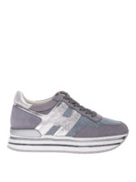Sneaker Midi H222 in nabuk e denim