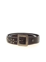 Cintura con borchie all-over marrone scuro