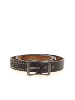 Cintura con borchie e strass nera