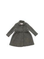 Cappotto in panno grigio con frange