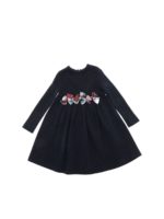 Abito blu con fiocchi tartan