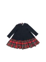 Vestito blu con dettaglio tartan