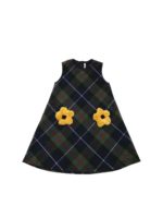 Abito stampa check sui toni del verde