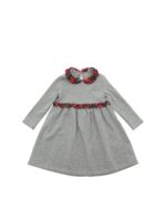 Abito grigio con dettagli tartan