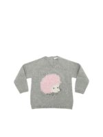 Pullover grigio con intarsio riccio