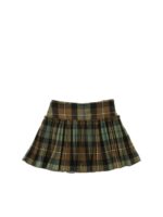 Gonna stampa check sui toni del verde