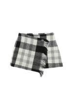 Minigonna a quadri grigia e nera