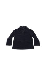 Felpa blu con colletto a cappe