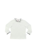 T-shirt bianca con profili arricciati