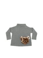 T-shirt grigia con dettaglio animalier