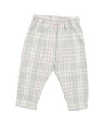 Pantalone grigio rosa e giallo a quadri