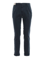 Pantaloni con micro fantasia in cotone