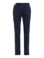 Pantaloni blu in leggero cotone operato