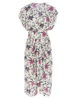 Vestito Omeya fiori midi ecru