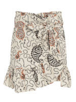 Gonna asimmetrica in cotone con ruche Liliko