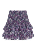 Gonna in cotone a fiori con ruche Naomi