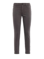 Pantaloni Anja in rasatello stretch zinco