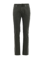 Pantaloni cotone jacquard verdone