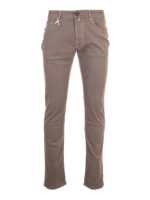 Pantalone beige con logo verde