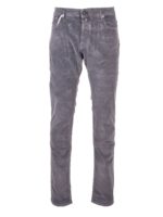 Pantalone corduroy antracite con logo grigio