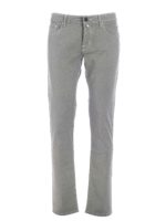 Pantalone nero e bianco con logo grigio