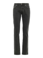 Pantaloni in cotone micro fantasia