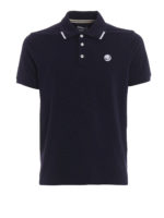 Polo blu scuro con dettagli a contrasto