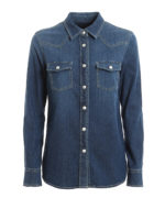 Camicia in denim tinto con indaco naturale