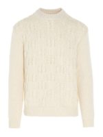 Maglia girocollo intarsiata bianca