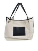 Borsa shopper grande bianca e nera