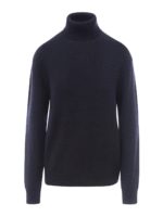 Pull a collo alto in lana blu