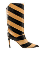 Stivali in pelle di anguilla a strisce