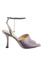 Sandali con tacco e laccetto gioiello