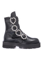 Anfibi con fibbie in strass