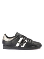 Sneaker in pelle bande laterali a contrasto