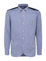 Camicia in cotone con inserto madras