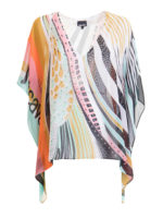 Blusa a caftano in viscosa stampa fantasia
