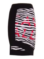 Gonna asimmetrica in maglia animalier