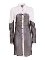 Camicia lunga con pannello a contrasto