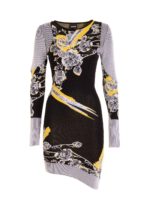 Abito asimmetrico con motivo floreale