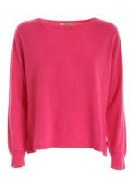 Pullover con scollo a barchetta fucsia