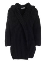 Cardigan nero con cappuccio