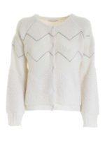 Cardigan bianco con mini borchie